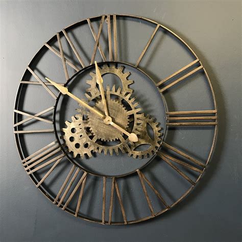 Cogs Metal Clock 90cm Annie Mos Metal Clock Skeleton Clock Clock