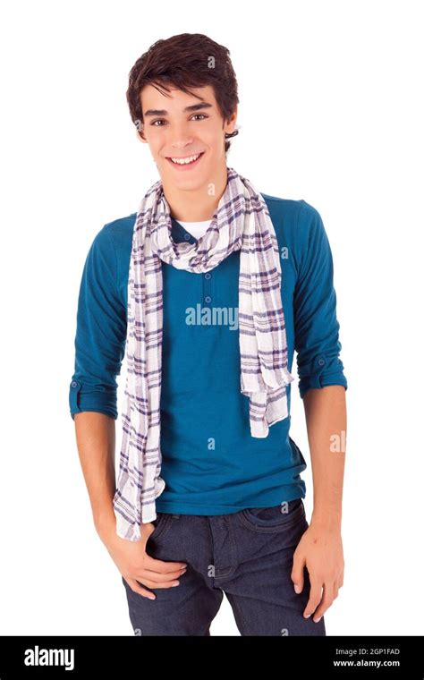 Young Casual Man Posing Isolated Over White Stock Photo Alamy