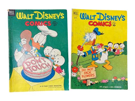 Walt Disney Comics And Stories 132 And 153 Vintage Comic Book Lot Auction