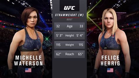 Michelle Waterson Vs Felice Herrig EA Sports UFC 3 CPU Vs CPU