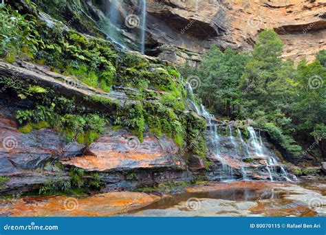 Landscape View Of Katoomba Falls Blue Mountains New South Wales Stock