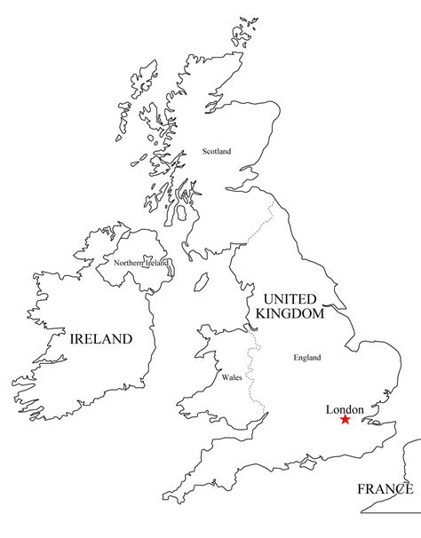 Mapa político de Reino Unido para imprimir Mapa de países del Reino
