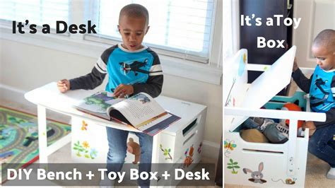 Diy Kids Bench With Toy Box Storage And Desk Youtube