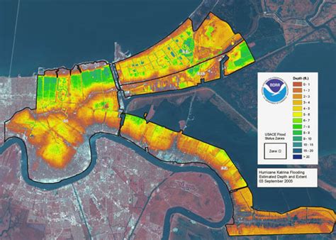 Esa Lidar Map Of New Orleans Flooding Caused By Hurricane Katrina 3