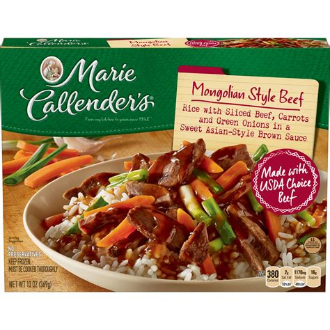 Marie Callenders Frozen Dinner Mongolian Style Beef 13 Ounce