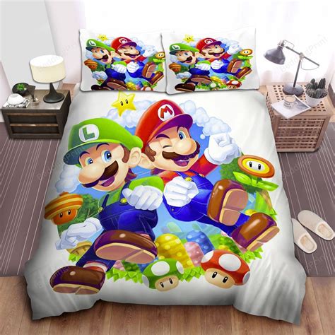 Super Mario And Luigi Digital Illustration Bed Sheets Duvet Cover Bedding
