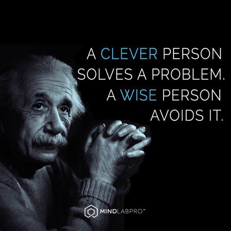 Quotes About Life A Clever Person Solves A Problem A Wise Person