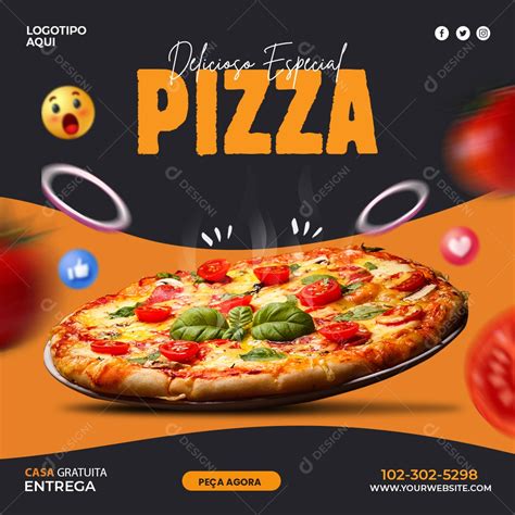 Social Media Pizzaria Delicioso Especial Pizza Psd Editável Download