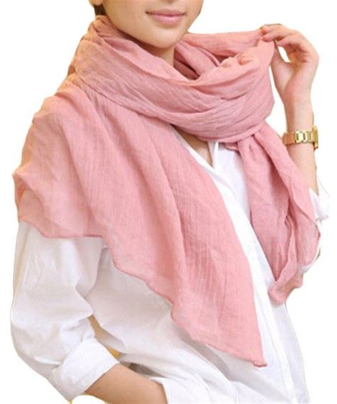 Solid Cotton Linen Silk Scarf Wraps Artificial Pashmina Shawls Women