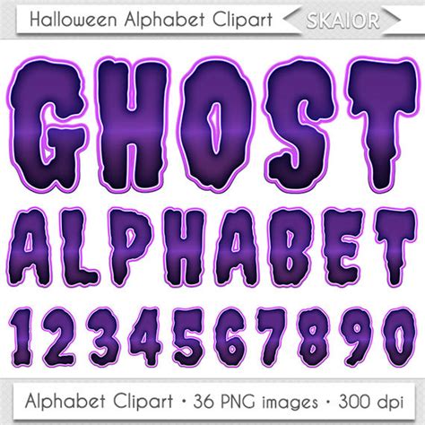 Alphabet Clipart Purple Letters Clipart Halloween Scrapbooking