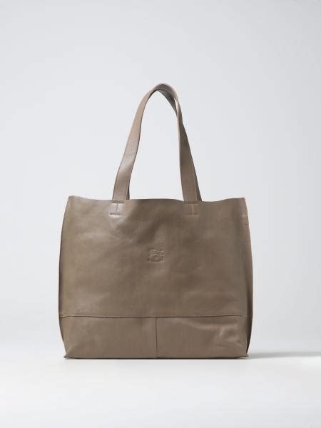 Il Bisonte Bag In Leather Dove Grey Il Bisonte Tote Bags