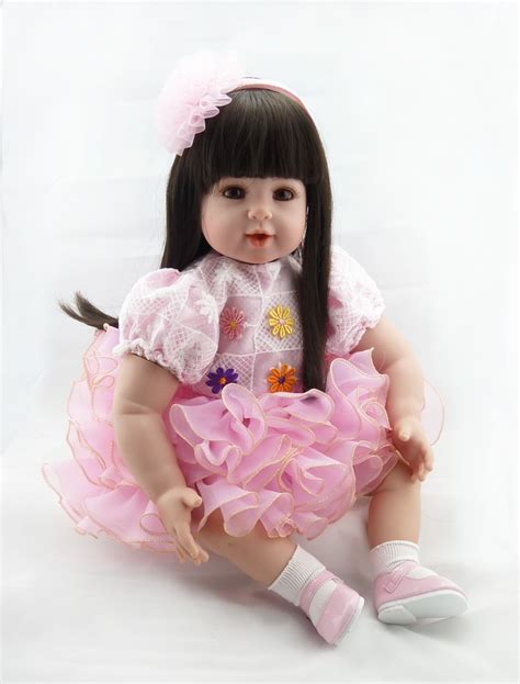 Fashion Soft Girl Reborn Doll De Silicone Menina 55cm Doll Straight