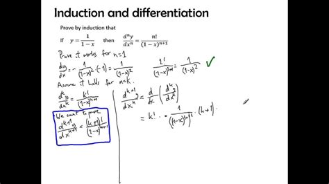 Differentiation properties, proof by induction - YouTube