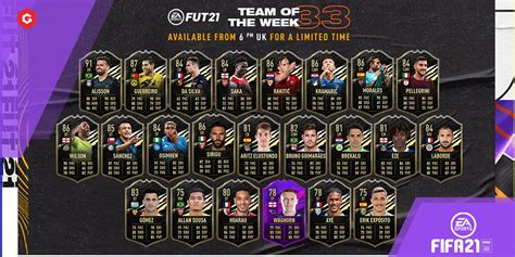 Fifa 21 Totw 33 Live Full Squad Arrives Silver Stars Team Of The