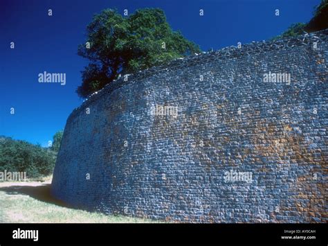 Great Enclosure Outer Wall Of Great Zimbabwe Ruins Constructed Of