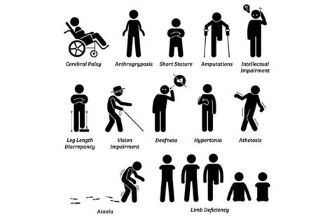 Different Type Disabled Handicapped Categories Physical