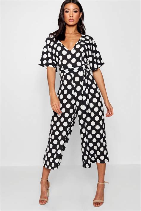 polka dot belt jumpsuit fashion boho fashion bohemian womens fashion classy