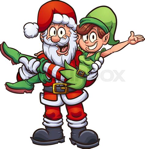 Santa Carrying Elf Stock Vector Colourbox