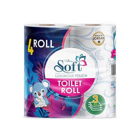 Soft Toilet Paper 4 Rolls 3ply 150 Sheet Wadi Al Rafidain Hygienic