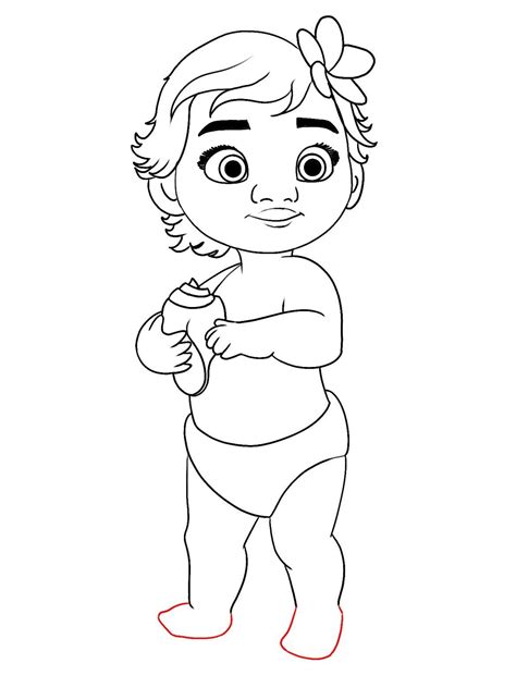 How To Draw Baby Moana From Disneys Moana Draw Central Baby