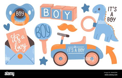 Baby Shower Its A Boy Vector Illustration For Baby Boy Shower And Baby