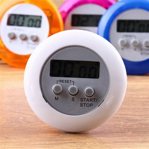 1pcs White Round Magnetic Lcd Digital Kitchen Countdown Timer Alarm