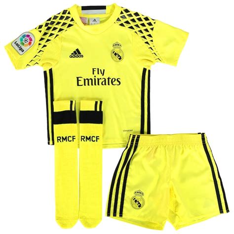 Toddler Adidas Yellow Real Madrid 201617 Away Goalkeeper Mini Kit