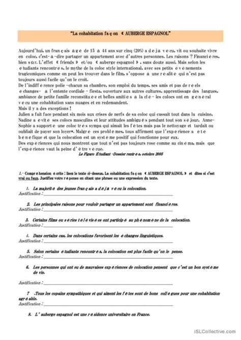 Cohabitation Fran Ais Fle Fiches Pedagogiques Pdf Doc Hot Sex