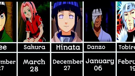 Naruto Characters Birthday Naruto Shippuden Youtube