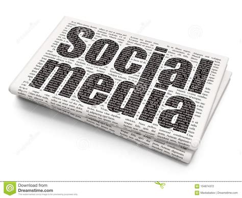 Social Media Concept Social Media On Newspaper Background Stock