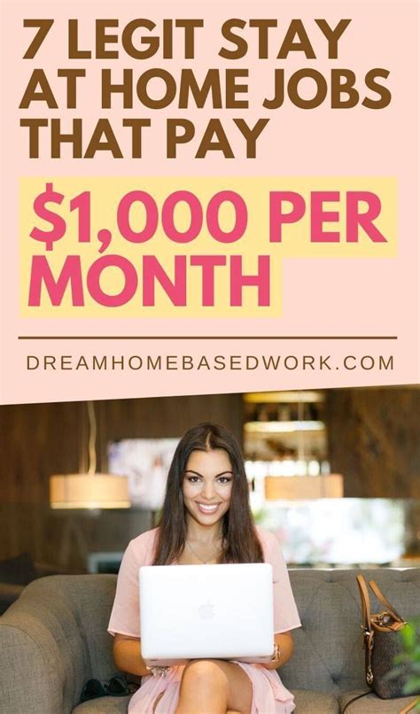7 Legit Stay Home Jobs That Pay 1000 Per Month Stay At Home Jobs