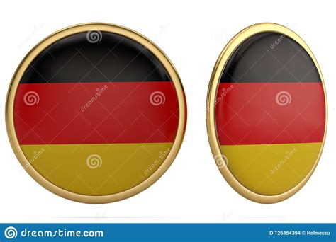 Germany Flag Symbol Isolated On White Background. 3D Illustration. Stock Illustration ...
