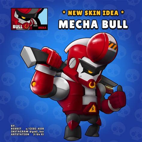 Skin Idea Mecha Bull Brawlstars Brawl Stars Skins Brawl Stars