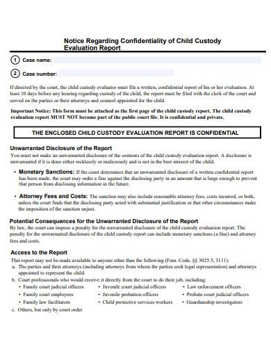 Custody Evaluation Report 5 Examples Format Pdf Examples
