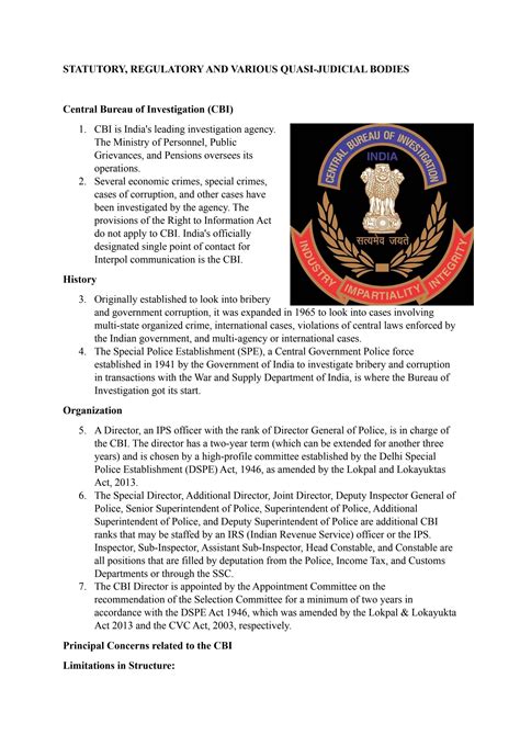 Statutory Regulatory And Various Quasi Judicial Bodies By Ensure Ias