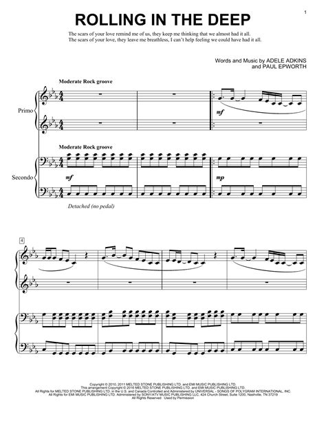 Adele - Rolling In The Deep sheet music
