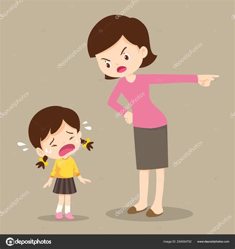 Mother Scolding Sad Children Girl Stock Vector Image By ©watcartoon