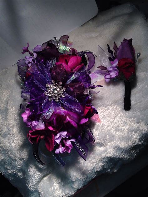 pink and purple prom corsage in 2020 corsage boutonniere floral wedding flowers