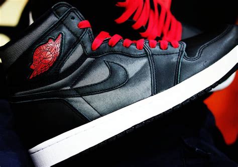 Air Jordan 1 Satin Releasing In Black And Red Sneaker Bar Sneaker