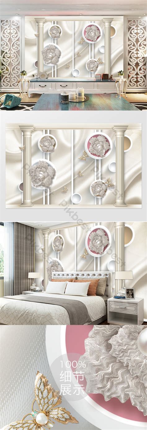 Golden Rose Soft Package Ball Jewelry Tv Background Wall Decors And 3d