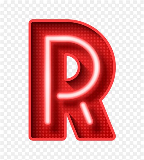 Neon Light Letter R With Clipping Path 3d Illustration On Transparent