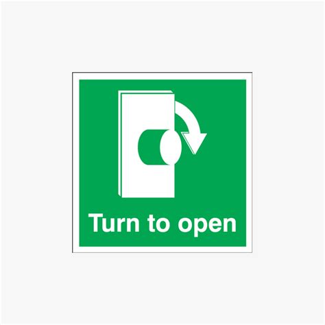 Turn To Open Clockwise Plastic 125x125mm Signs Safety Sign Uk