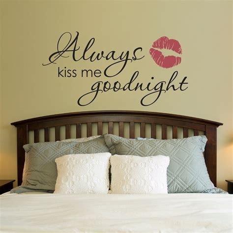 Always Kiss Me Goodnight Wall Decal Kiss Wall Art Couple Etsy