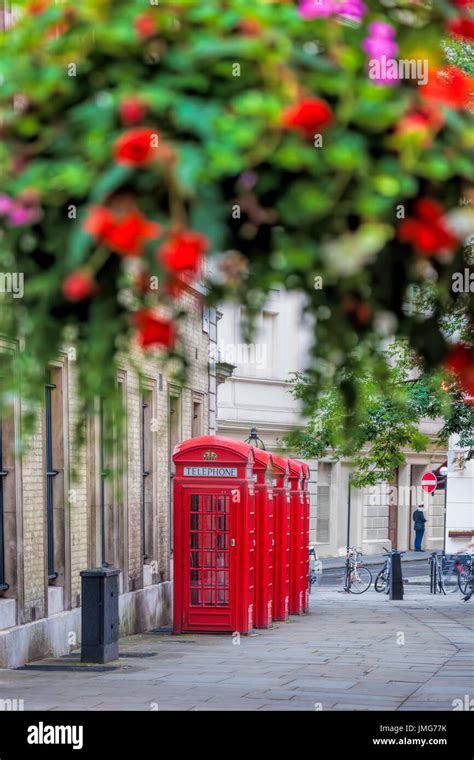 Famous Red Telephone Booths In Covent Garden Street London England