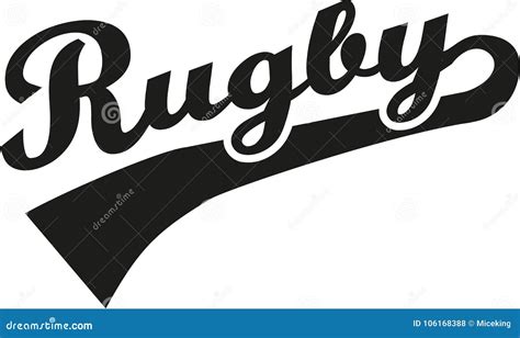 Rugby Word Retro Stock Vector Illustration Of Player 106168388