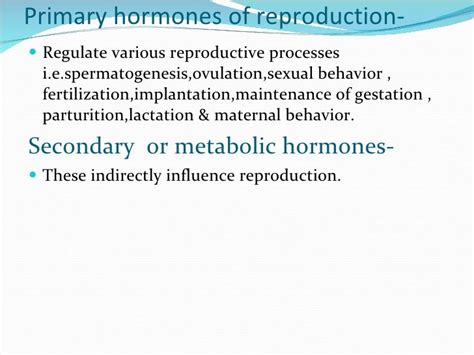 Hormonal Basis Of Reproduction