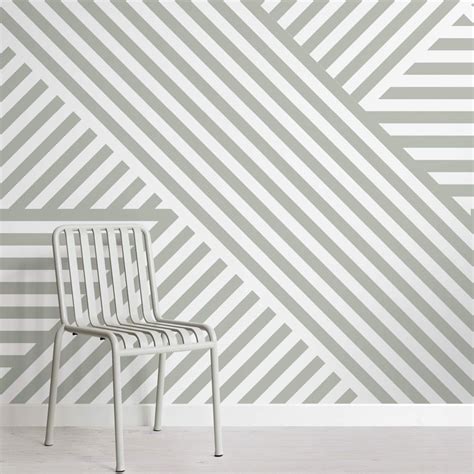 Sage Divert Striped Wallpaper Mural Hovia Striped Wallpaper