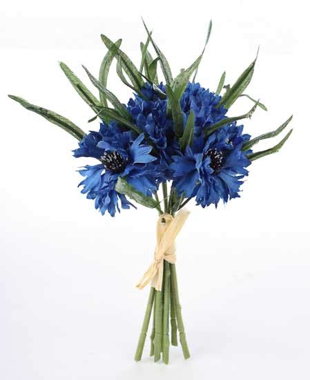Dark Blue Artificial Cornflower Bundle Bushes Bouquets Floral