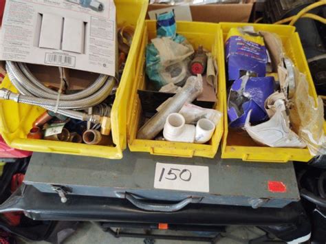 Lot 150 Assorted Plumbing Parts And Case Of Parts