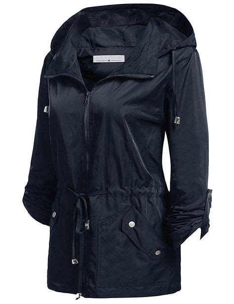 Women Waterproof Hooded Raincoat Lightweight Rain Jacket Coat